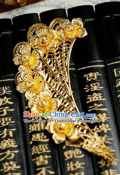 Chinese Wedding Jewelry Accessories, Traditional Xiuhe Suits Wedding Bride Headwear, Wedding Tiaras, Ancient Chinese Half Moon Harpins for Women