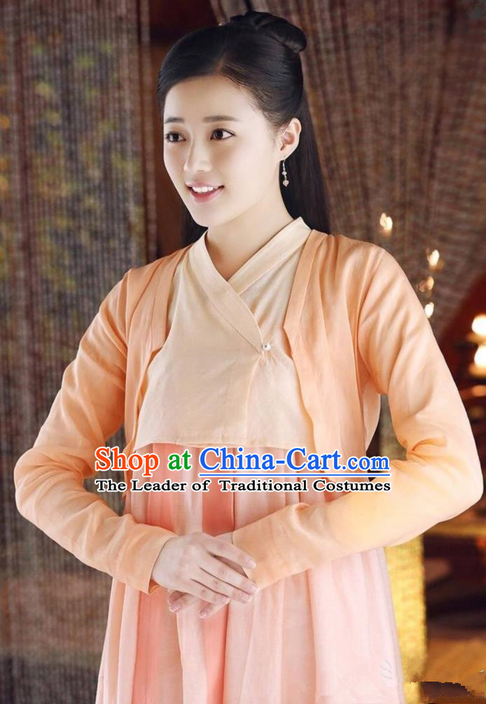 Traditional Ancient Chinese Elegant Costume, Chinese Han Dynasty Palace Lady Dress, Cosplay Ten Great III of Peach Blossom Fairy Chinese Imperial Princess Hanfu Clothing for Women