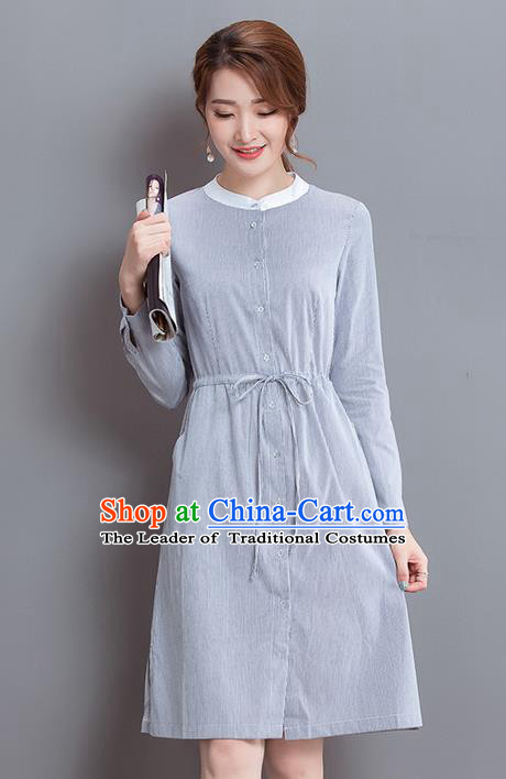 Traditional Ancient Chinese National Costume, Elegant Hanfu Long Sleeve Dress, China Tang Suit Cheongsam Upper Outer Garment Elegant Dress Clothing for Women