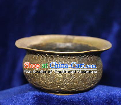 Traditional Chinese Miao Nationality Crafts Decoration Accessory Bronze Censer, Hmong Handmade Burner Ornaments, Miao Ethnic Minority Exorcise Evil Incense Burner