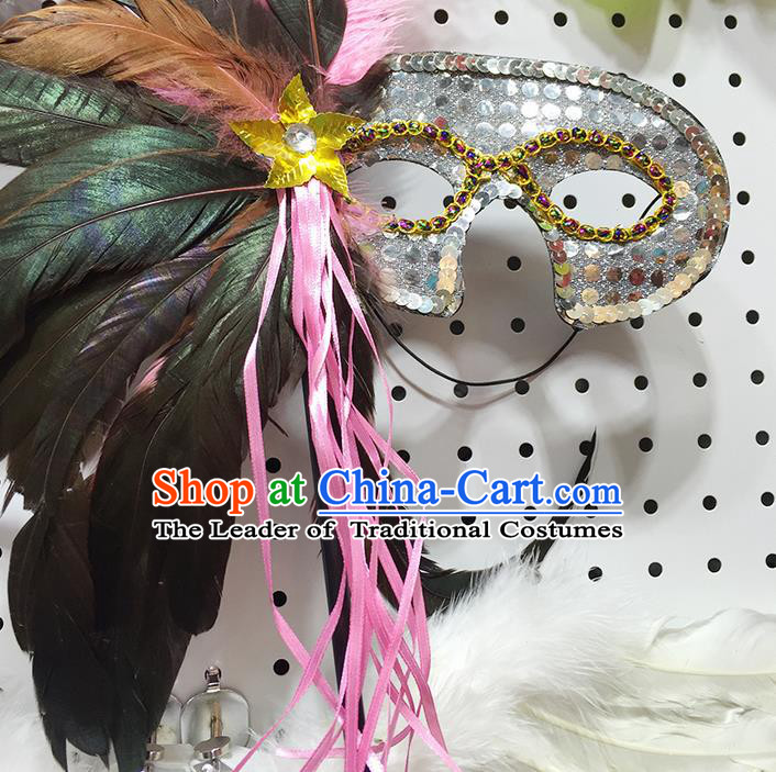Classicla Halloween Feather Mask Stage Performance Props Fancy Ball Masks for Women