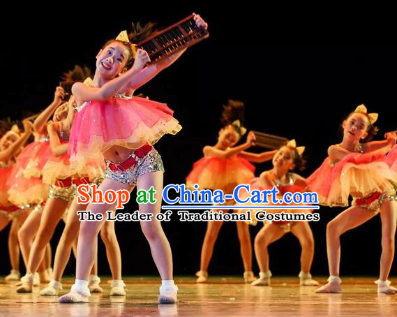 Top Grade Professional Performance Catwalks Costume, Children Dress Modern Dance Clothing for Girls Kids