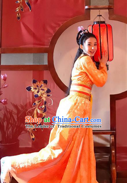 Chinese Teleplay Flower Shabana Flyings Sky Young Lady Dress, Traditional Chinese Ancient Song Dynasty Aristocratic Miss Costume and Headpiece Complete Set for Women