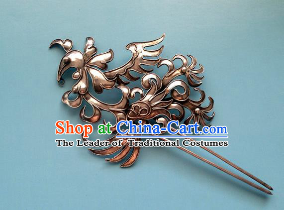 Traditional Handmade Chinese Ancient Classical Hair Accessories Barrettes Sliver Hairpins Palace Bride Step Shake Hair Sticks for Women