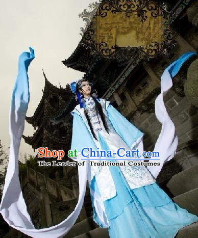 Top Grade Traditional China Ancient Cosplay Princess Costumes, China Ancient Young Lady Peri Dress Clothing for Women