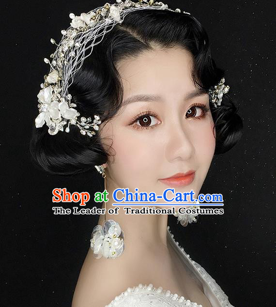 Top Grade Handmade Wedding Bride Earrings, Traditional Princess Baroque Flowers Long Tassel Wedding Accessories Eardrop for Women