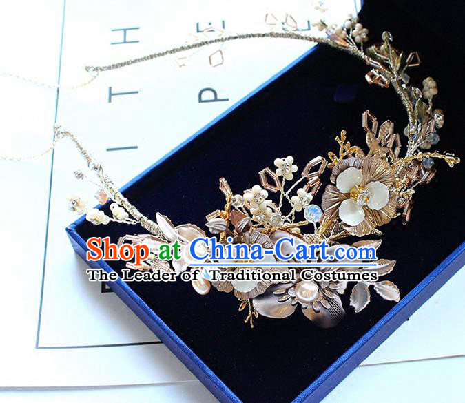 Top Grade Handmade Wedding Bride Hair Accessories Beads Flowers Headwear, Traditional Princess Baroque Hair Stick Headpiece for Women