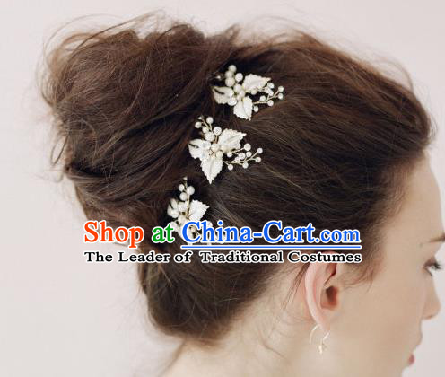 Top Grade Handmade Wedding Bride Hair Accessories Hair Stick, Traditional Princess Baroque Hair Clips Butterfly Headpiece for Women