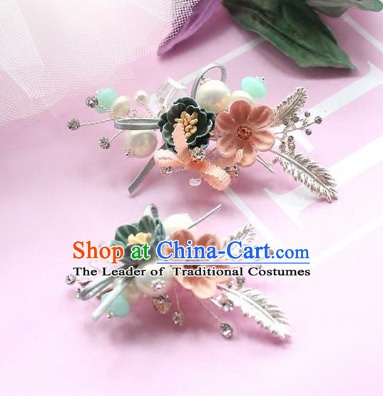 Top Grade Handmade Wedding Bride Hair Accessories Hair Claws, Traditional Princess Baroque Hair Stick Headpiece for Women