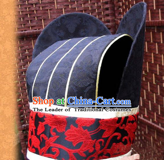 Traditional Chinese Han Dynasty Minister Hat, Elegant Hanfu Chinese Ancient Courtiers Headwear for Men