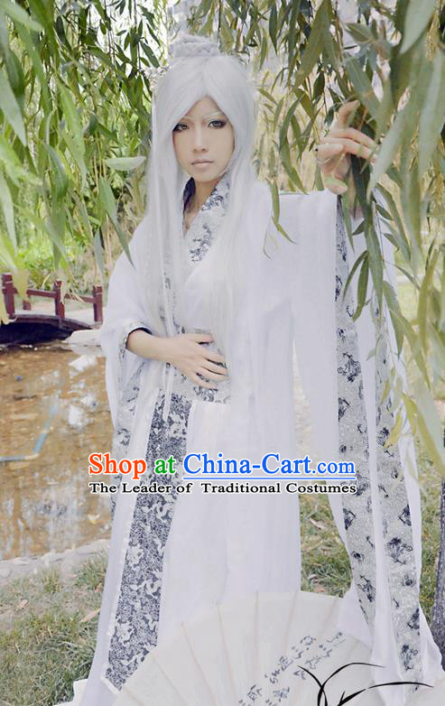 Traditional Chinese Cosplay Male Funsbau Costume, Chinese Ancient Hanfu Han Dynasty Swordsman Clothing for Men