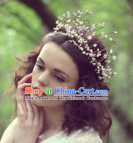 Top Grade Chinese Theatrical Traditional Ornamental Hair Crown, Brazilian Carnival Halloween Occasions Handmade Bride Headwear for Women