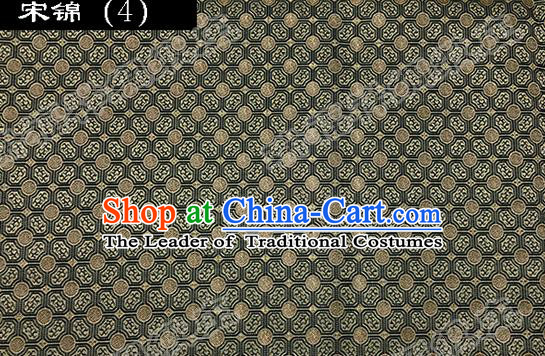 Asian Chinese Traditional Embroidered Flowers Black Song Brocade Silk Fabric, Top Grade Satin Tang Suit Hanfu Dress Fabric Cheongsam Cloth Material