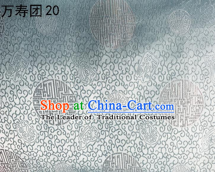 Traditional Asian Chinese Handmade Embroidery Manju Pattern Satin Tang Suit Grey Silk Fabric, Top Grade Nanjing Brocade Ancient Costume Hanfu Clothing Fabric Cheongsam Cloth Material
