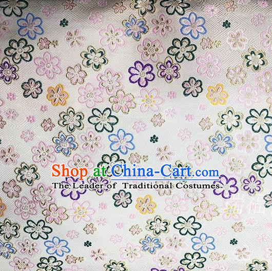 Traditional Asian Chinese Handmade Embroidery Flowers Kimono Silk Tapestry Fabric Drapery, Top Grade Nanjing Brocade Cheongsam Cloth Material