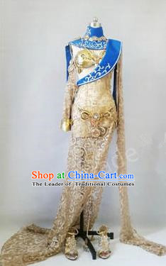 Asian Chinese Traditional Cospaly Costume Customization Beggars Sect Dress Costume, China Elegant Hanfu Swordsman Clothing for Women