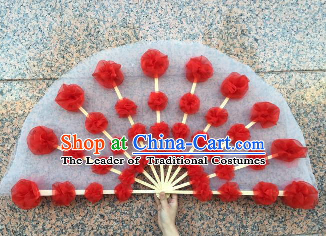 Pure Silk Traditional Chinese Fans Oriental Flowers Fan Folk Dance Dance Cultural Hand Fan