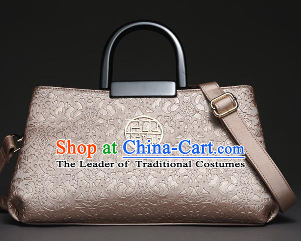 Traditional Handmade Asian Chinese Element Knurling Clutch Bags National Pink Handbag for Women