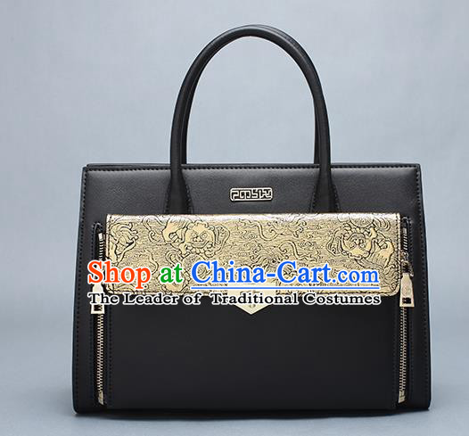Traditional Handmade Asian Chinese Element Clutch Bags Shoulder Bag National Leather Handbag for Women