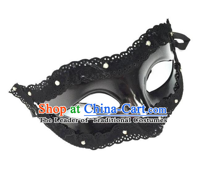 Top Grade Halloween Masquerade Ceremonial Occasions Handmade Model Show Crystal Mask Headwear, Brazilian Carnival Lace Mask for Men