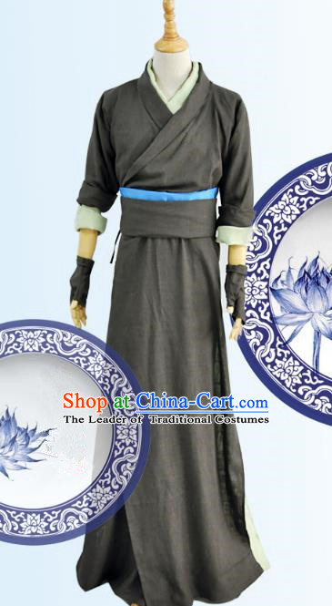 Chinese Ancient Cosplay Swordsman Costumes, Chinese Traditional Clothing Chinese Cosplay Knight Costume for Men