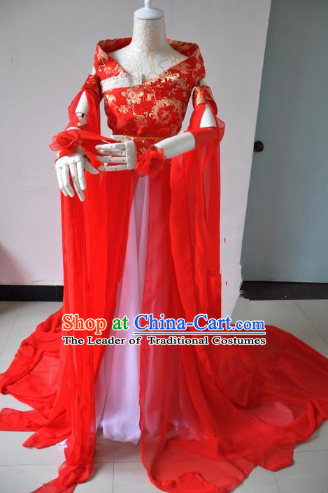 Chinese Ancient Cosplay Princess Wedding Costumes, Chinese Traditional Clothing Chinese Cosplay Knight Costume for Women