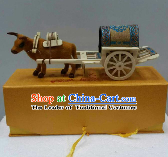 Traditional Handmade Chinese Mongol Nationality Handmade Decoration Bullock-Cart Home Ornaments, China Mongols Mongolian Minority Nationality Hackery