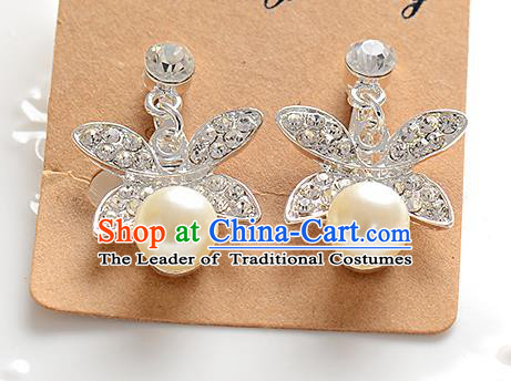 Top Grade Handmade Chinese Classical Jewelry Accessories Baroque Style Crystal Pearls Wedding Earrings Bride Eardrop for Women