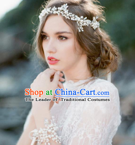Top Grade Handmade Chinese Classical Hair Accessories Princess Wedding Crystal Pearls Hair Clasp Headband Bride Headwear for Women