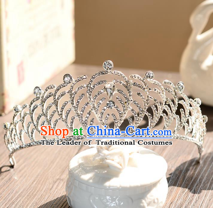 Top Grade Handmade Hair Accessories Baroque Zircon Imperial Crown, Bride Wedding Hair Jewellery Princess Crystal Crown for Women