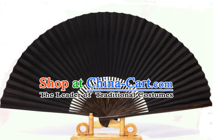Traditional Chinese Crafts Peking Opera Folding Fan China Sensu Black Paper Fan for Women