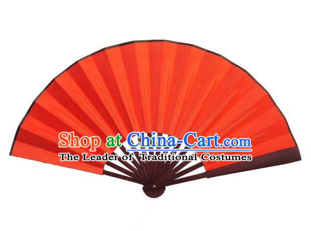 Traditional Chinese Crafts Peking Opera Folding Fan China Sensu Handmade Chinese Red Silk Dance Fan for Women