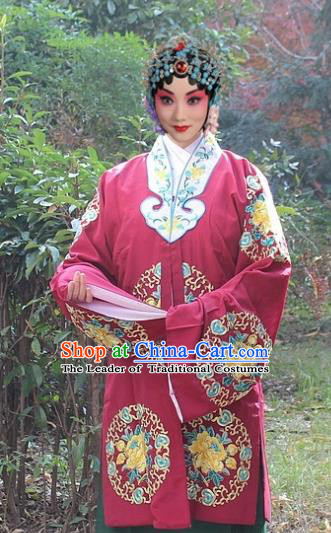 Traditional China Beijing Opera Old Women Costume Embroidered Shawl, Ancient Chinese Peking Opera Female Embroidery Dress Clothing