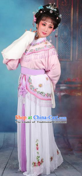 Top Grade Professional Beijing Opera Diva Costume Nobility Lady Lilac Embroidered Clothing, Traditional Ancient Chinese Peking Opera Hua Tan Princess Embroidery Dress