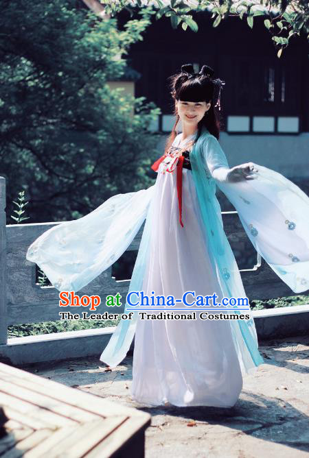 Traditional Ancient Chinese Imperial Concubine Dance Costume, Elegant Hanfu Chinese Tang Dynasty Princess Embroidered Clothing for Women