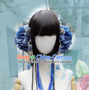 Traditional Handmade Chinese Ancient Classical Hair Accessories and Wigs Complete Set, Step Shake Hair Sticks Hair Jewellery, Hair Fascinators Hairpins for Women