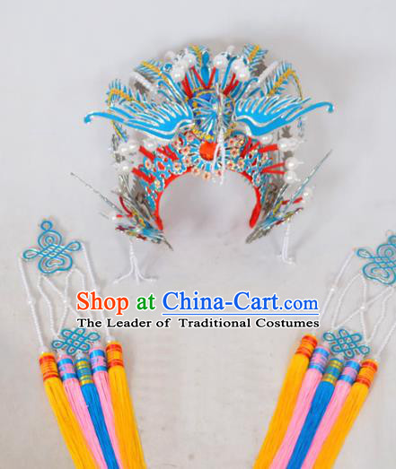 Traditional Chinese Professional Peking Opera Princess Hair Accessories, China Beijing Opera Imperial Concubine Diva Ceremonial Phoenix Coronet