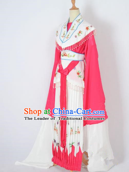 Traditional Chinese Professional Peking Opera Nobility Lady Costume Rosy Dress, China Beijing Opera Shaoxing Opera Embroidery Diva Hua Tan Dress Clothing