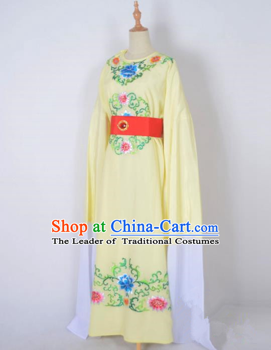 Traditional Chinese Professional Peking Opera Crown Prince Costume, China Beijing Opera Shaoxing Opera Niche Yellow Embroidered Robe Clothing