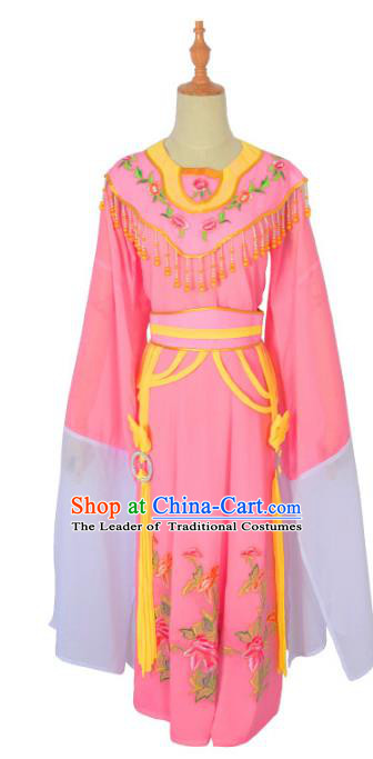 Traditional Chinese Professional Peking Opera Diva Hua Tan Costume, China Beijing Opera Princess Embroidery Pink Dress Clothing