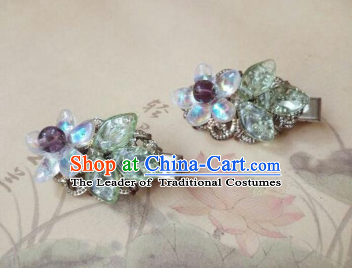 Traditional Handmade Chinese Ancient Classical Hair Accessories Coloured Glaze Hair Claw for Women