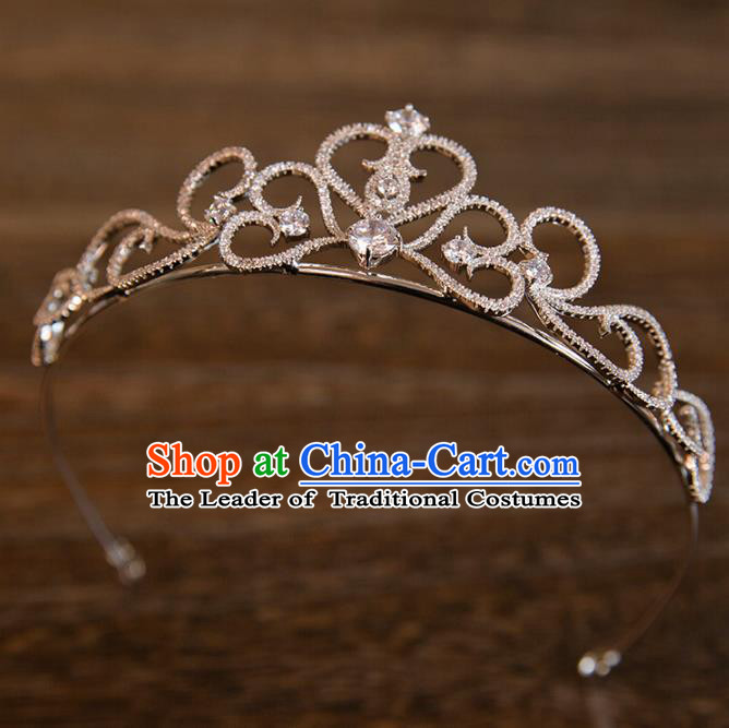 Top Grade Handmade Classical Hair Accessories Baroque Style Princess Crystal Royal Crown Hair Clasp Headwear for Women