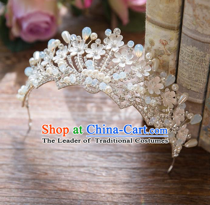 Top Grade Handmade Classical Hair Accessories Baroque Style Princess Crystal Pearls Royal Crown Bride Hair Clasp Headwear for Women