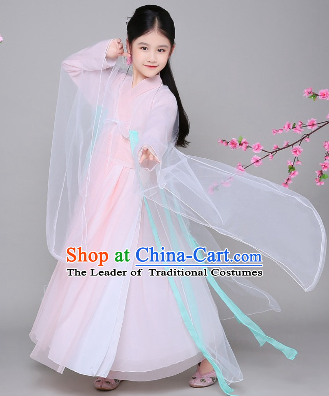 Ancient Chinese Fairy Hanfu Dress Clothing Complete Set for Girls Children Kids