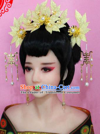 Traditional Handmade Chinese Ancient Classical Hair Accessories Bride Wedding Barrettes Empress Phoenix Coronet Hairpins