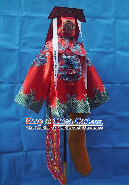 Traditional Chinese Peking Opera Imperial Bodyguard Costume Embroidered Robe, China Ancient Beijing Opera General Gwanbok for Men