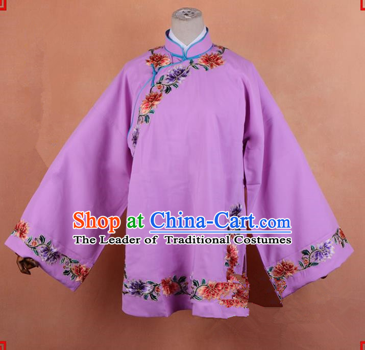 Top Grade Professional Beijing Old Women Costume Pantaloon Embroidered Pink Blouse, Traditional Ancient Chinese Peking Opera Matchmakers Embroidery Clothing