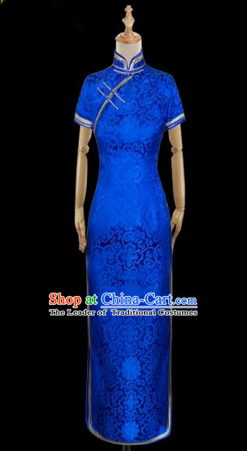 Traditional Chinese National Cheongsam Costume Elegant Hanfu Embroidery Chirpaur Blouse Cheong-sam Qipao Clothing for Women