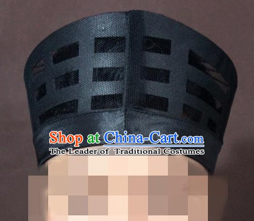 Traditional Chinese Beijing Opera Wu Dang Taoist Black Hats Headband for Men