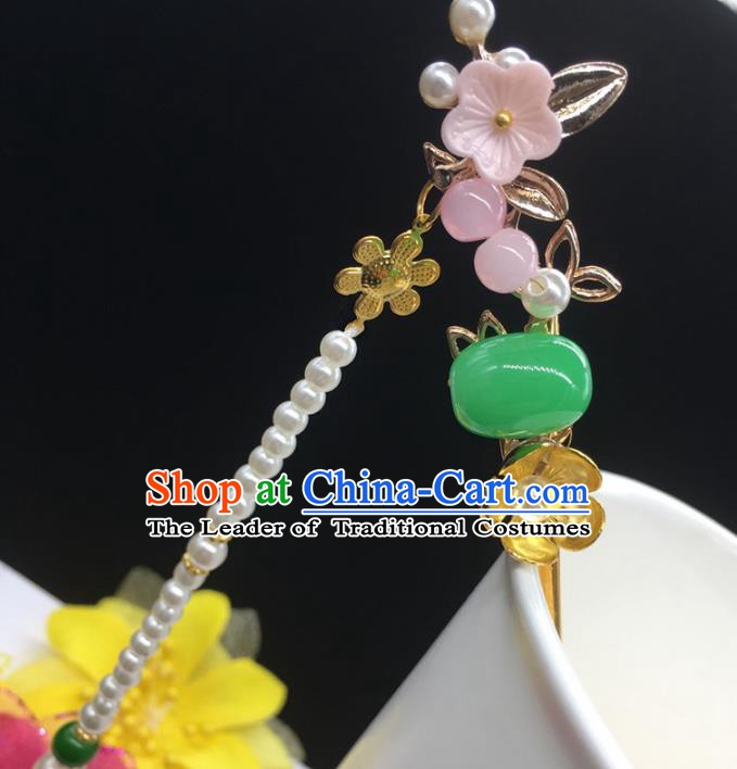 Traditional Handmade Chinese Ancient Classical Hair Accessories Hanfu Hairpins Tassel Step Shake for Kids